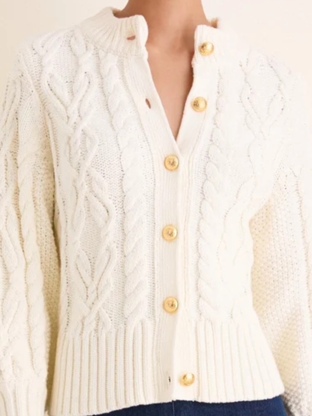 NWT Tuckernuck Ivory Cable-Knit Cardigan XXL